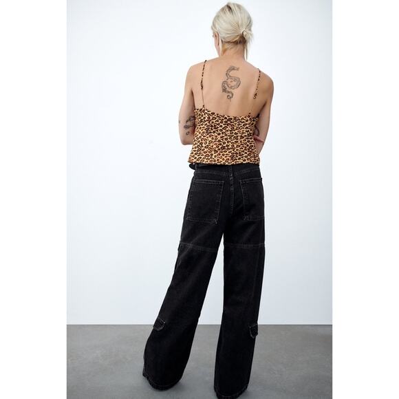 Zara Satin Effect Printed Chain Strap Cami - Picture 12 of 13